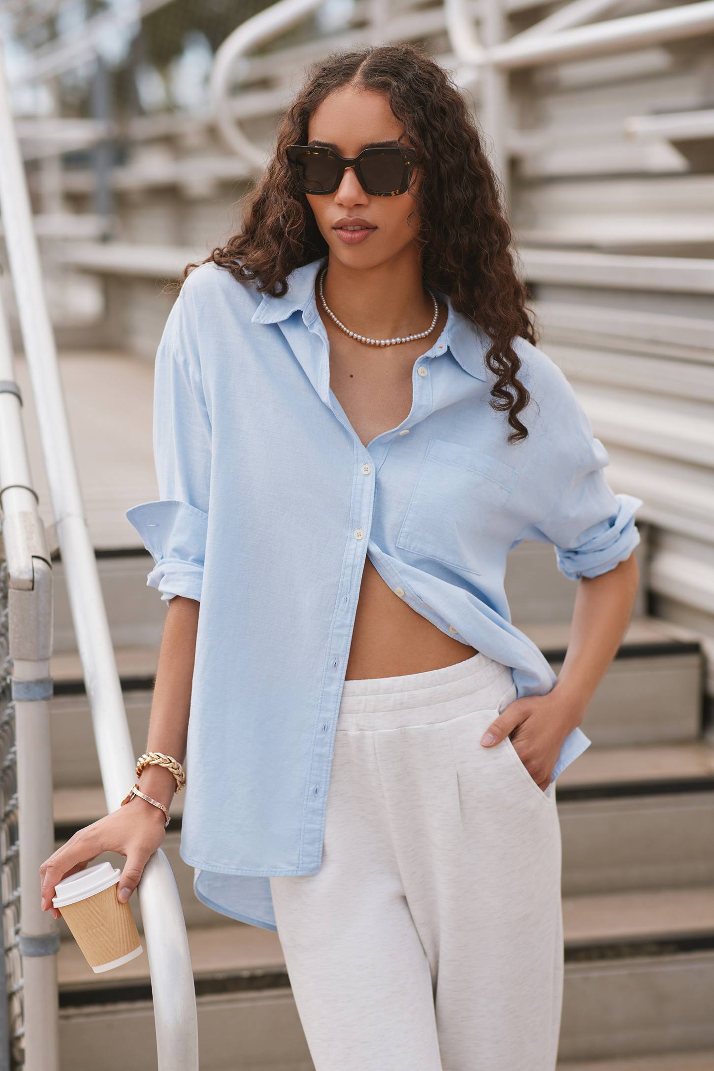 The Bennet Buttondown Shirt by Maeve: Linen Edition. The perfect button down 