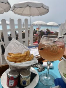French fries and a Spritz on the french coast 