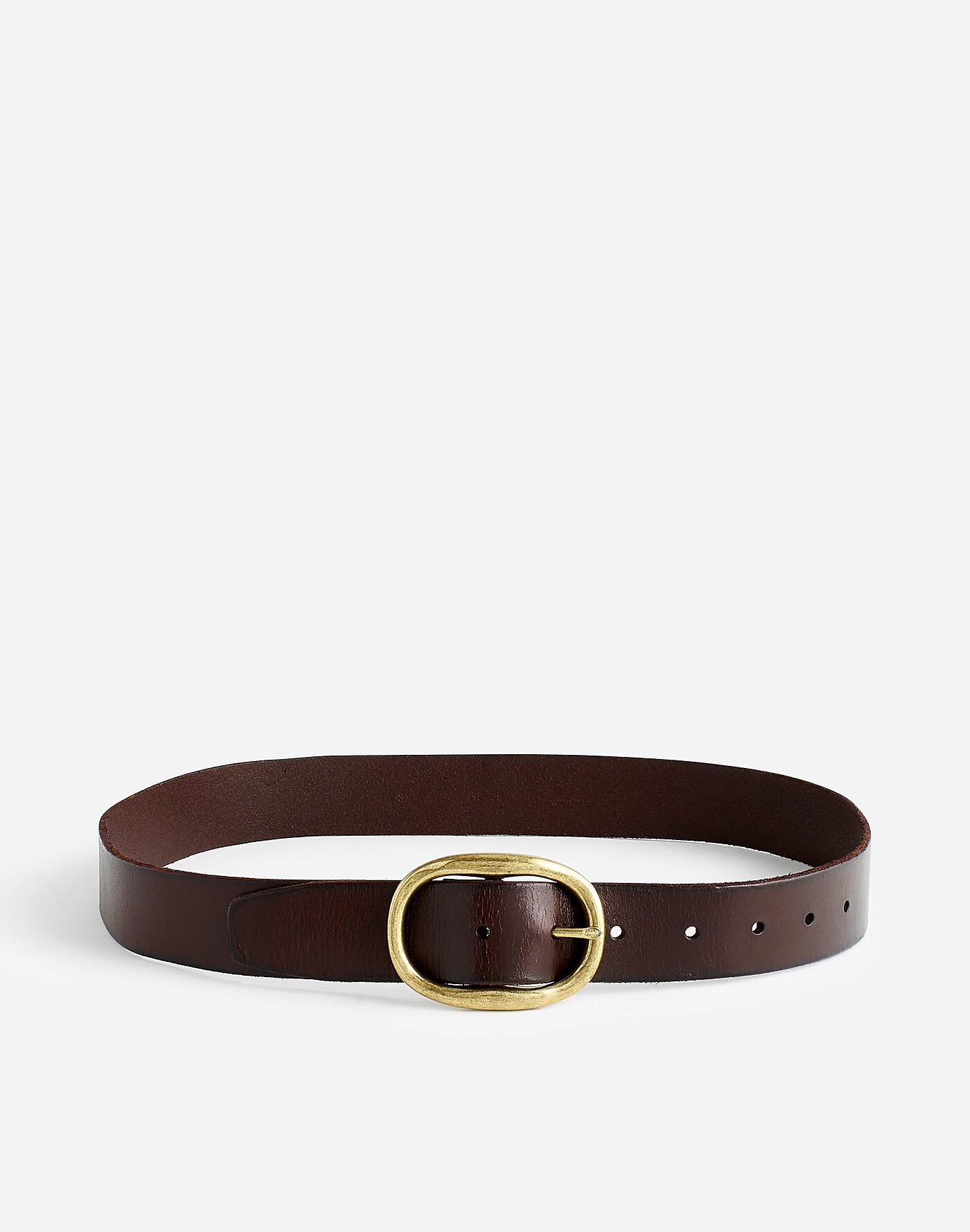 Oval-Buckle Leather Belt